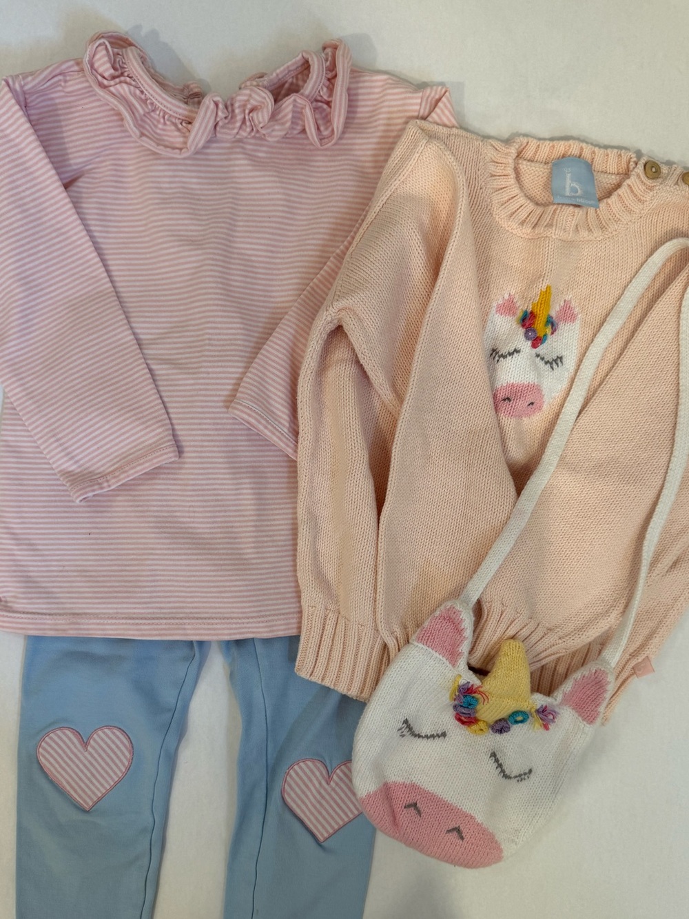 Bella Blidd Girls Pink Unicorn Sweater & Leggings Outfit Bundle